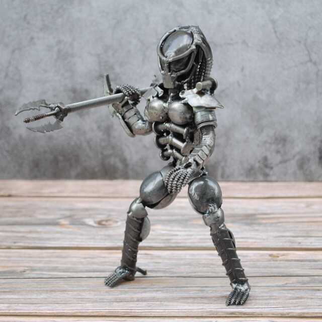 Scrap Metal Predator Sculpture, Handmade Recycled Steel Art, 6Th Anniversary Gift For Husband - image 1