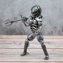 Scrap Metal Predator Sculpture, Handmade Recycled Steel Art, 6Th Anniversary Gift For Husband