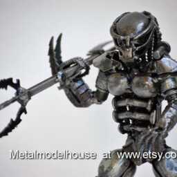 Scrap Metal Predator Sculpture, Handmade Recycled Steel Art, 6Th Anniversary Gift For Husband - thumbnail 4