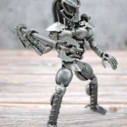 Scrap Metal Predator Sculpture, Handmade Recycled Steel Art, 6Th Anniversary Gift For Husband - thumbnail 3