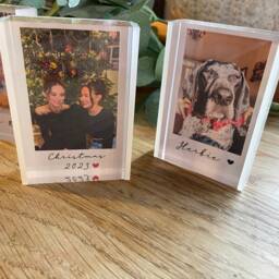 Personalised Polaroid Photo Gift, Acrylic Block Frame, Birthday/ Christmas Gift Idea Keepsake - thumbnail 4