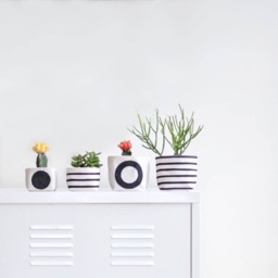 Black Stripe Canvas Planter, 4 - thumbnail 4