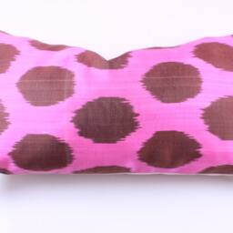 Ikat Silk Velvet Pillow 16x24 - Handmade Boho Cushion Cover Turkish Home Decor Accent - thumbnail 4