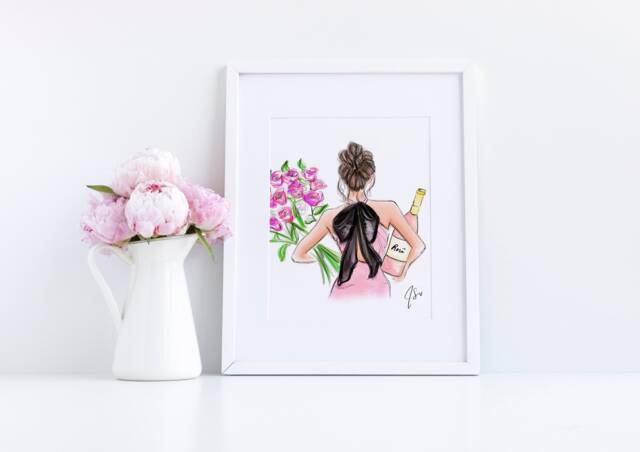 Roses Or Ros?? - Fashion Illustration Print Art - Fashion Sketch Print-Home Decor-Wall Decor By Melsy's Illustrations - image 1
