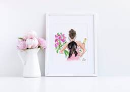 Roses Or Ros?? - Fashion Illustration Print Art - Fashion Sketch Print-Home Decor-Wall Decor By Melsy's Illustrations - thumbnail 1