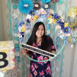Personalized Happy Hoops Picture Frame/ Giant Photo Prop/ Flower Circle Frame - thumbnail 2