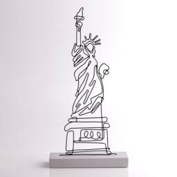 Handmade Wire Statue Of Liberty Sculpture Abstract Metal Art Decor - thumbnail 2