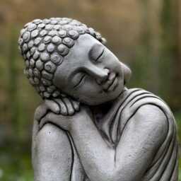 Stone Buddha Statue Concrete Meditation Decoration Zen Garden & Home Sculpture Japanese Traditional Ornament Buddha Lover Gift - thumbnail 2