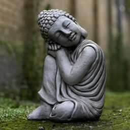 Stone Buddha Statue Concrete Meditation Decoration Zen Garden & Home Sculpture Japanese Traditional Ornament Buddha Lover Gift - thumbnail 4
