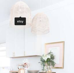 Rattan Basket Pendant Light, Handmade Woven Ceiling Lamp - W17.7'' X H17.7''