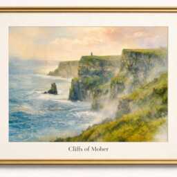 Cliffs Of Moher Print - Clare Coastal Wall Art, Choose Watercolour Or Stained Glass - thumbnail 2