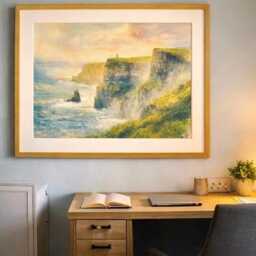Cliffs Of Moher Print - Clare Coastal Wall Art, Choose Watercolour Or Stained Glass - thumbnail 4