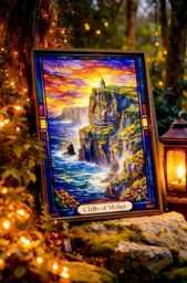 Cliffs Of Moher Print - Clare Coastal Wall Art, Choose Watercolour Or Stained Glass - thumbnail 3
