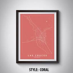Las Cruces Nm Map Poster Vintage Style Office Wall Art - thumbnail 3