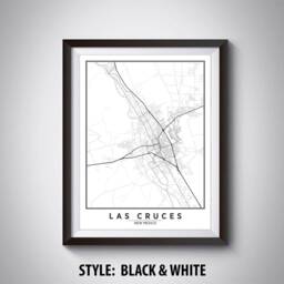 Las Cruces Nm Map Poster Vintage Style Office Wall Art - thumbnail 2