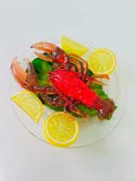 Lobster Dinner Night Light Wall Hanging/ Dopamine Decor/ Pop Art/ Food Fake Food/ Kitschy/ Kitsch Sculpture/ Funky Decor - thumbnail 2