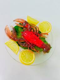 Lobster Dinner Night Light Wall Hanging/ Dopamine Decor/ Pop Art/ Food Fake Food/ Kitschy/ Kitsch Sculpture/ Funky Decor - thumbnail 3