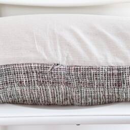 Handwoven Lumbar Pillow Cover Vintage Karen Batik, Hemp Fringes - 14x36 - thumbnail 3