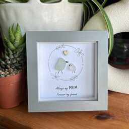 Always My Mum Forever Friend Birds Personalised Sea Glass Art. Made With Love, Bird Gift. Mother's Day Gift, Mum's Birthdays - thumbnail 2