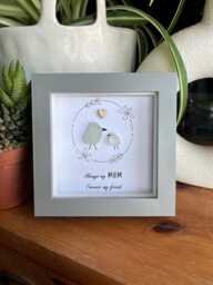 Always My Mum Forever Friend Birds Personalised Sea Glass Art. Made With Love, Bird Gift. Mother's Day Gift, Mum's Birthdays - thumbnail 1