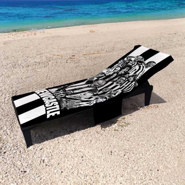 Newcastle - Player Montage Black Football Sunbed Towel With Pockets - image 1