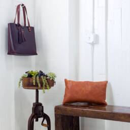 Genuine Leather Pillow Covers 12x20 20x20 - Black & Brandy Lifetime - thumbnail 3