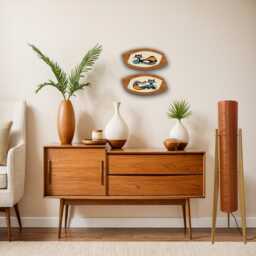 Orange Rocket Lamp Mid Century Modern Spun Fiberglass With Teak Legs - thumbnail 2