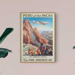 Vintage Machu Picchu Travel Poster Peru Wall Art Print - thumbnail 3