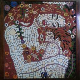 Tile Mosaic Wall Art Mother & Child Klimt Mural - thumbnail 3