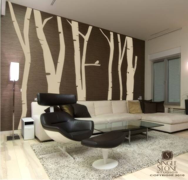 Birch Trees Wall Decal Kit - Vinyl Wall Art Custom Home Decor - image 1