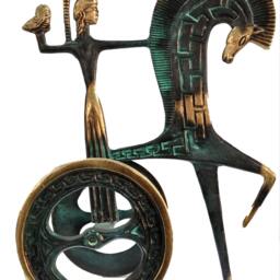 Bronze Greek Goddess Athena Chariot Statue, Ancient Art - thumbnail 3