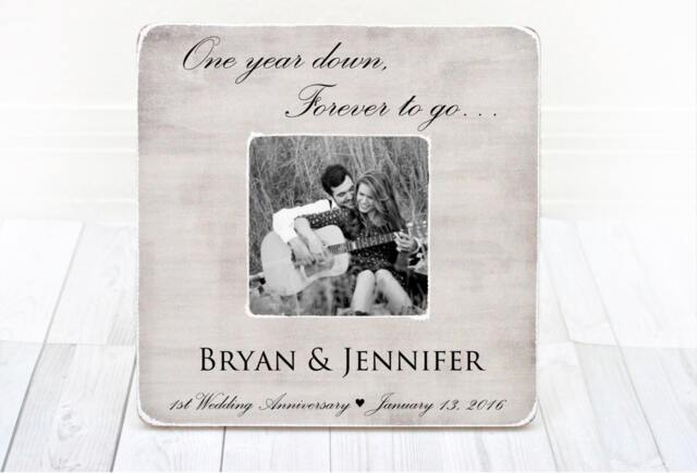 Personalized 1st Anniversary Picture Frame Wedding Anniversary, Anniversary Frame. One Year Gift - image 1