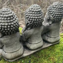 stone Garden See Hear Speak No Evil Buddha Cute Ornaments - thumbnail 4