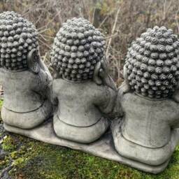 stone Garden See Hear Speak No Evil Buddha Cute Ornaments - thumbnail 3