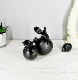 Christmas Baubles, Matte Black Skulls, Alternative Decoration, Gothic Skull, Xmas Bulb, Ceramic Tree Decor, Hand Painted, Weird Wonderful - thumbnail 1