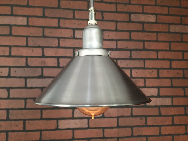 "Industrial Pendant Light -Raw Unfinished Steel 8"" ""Cone"" With Patented ""Huila" - image 1