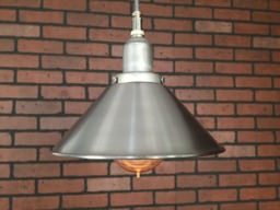 "Industrial Pendant Light -Raw Unfinished Steel 8"" ""Cone"" With Patented ""Huila" - thumbnail 1