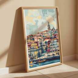 Porto Cityscape Poster Portugal Travel Art Print - thumbnail 2