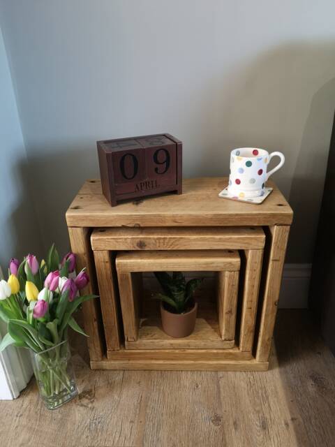 Reclaimed Rustic Cube Nest Of Table's - image 1