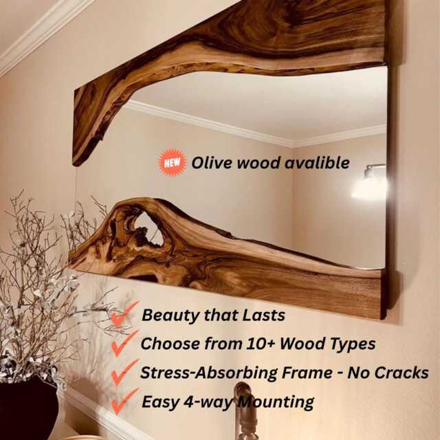Wood Mirror - Wooden Rustic - image 1