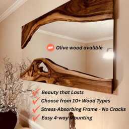 Wood Mirror - Wooden Rustic - thumbnail 1