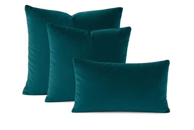 Teal Blue Velvet Cushion Covers - Soft Matt Size Choice, Square & Lumbar Pillows - image 1