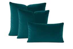 Teal Blue Velvet Cushion Covers - Soft Matt Size Choice, Square & Lumbar Pillows