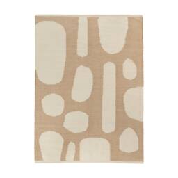 Abstract Rug Living Room - Wool Kilim Southwestern Light Brown Flatwoven Cute Rugs Aesthetic Decor 8x10 - thumbnail 2
