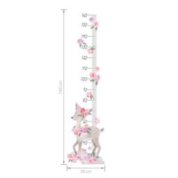 Wall Decor Height Chart Baby Deer Pink, Nursery Wall Art, Childrens Wallpaper, Kids Room Decals, Animal - thumbnail 2