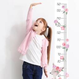 Wall Decor Height Chart Baby Deer Pink, Nursery Wall Art, Childrens Wallpaper, Kids Room Decals, Animal - thumbnail 3