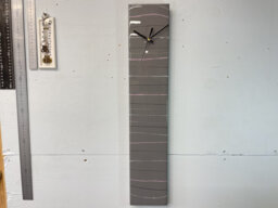 Narrow Grey Pink Black & White Abstract Resin Wall Clock, Long Modern Unusual Home Decor, Luxury Clocks