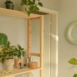 Handmade Cream Sculptural Mirror - Vanity Wall Abstract Organic Shape Minimal Aesthetic Statement Decor - thumbnail 2