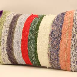 Turkish Kilim Lumbar Pillow 12x20 Boho Pillow Bohemian Cushion Navajo Rugturkish Cover Armchair Case 4Oef-434 - thumbnail 3
