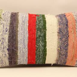 Turkish Kilim Lumbar Pillow 12x20 Boho Pillow Bohemian Cushion Navajo Rugturkish Cover Armchair Case 4Oef-434 - thumbnail 2
